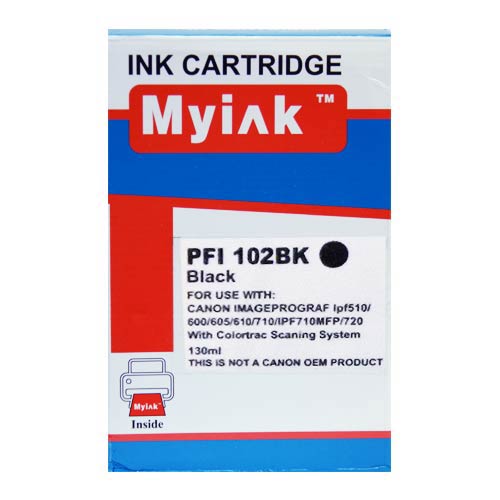 Картридж CANON  IPF 500/600/700 Black (130ml, Dye) MyInk PFI-102Bk