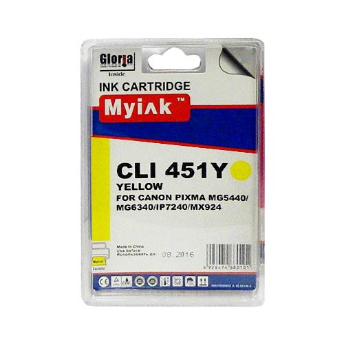 Картридж CANON PIXMA iP7240/MG6340/5440/7140 Yellow (12ml, Dye) MyInk CLI-451 XLY 