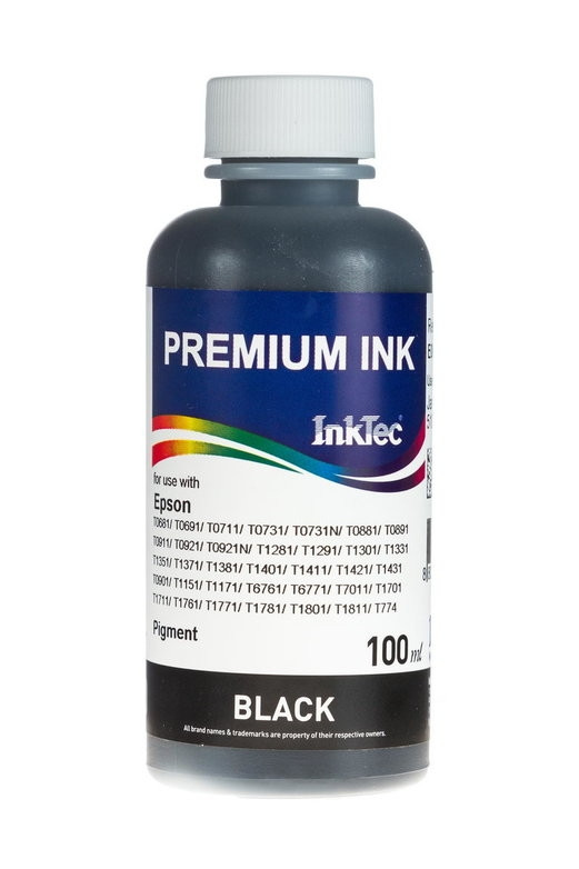 Чернила Epson (InkTec) 100 мл, E0013 Bk (черный) пигмент