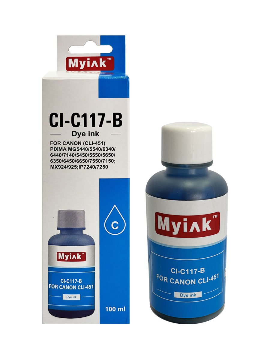 Чернила для CANON CLI-451C (100мл,cyan Dye) CI-C117-B Gloria MyInk