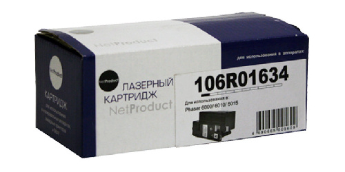 Картридж Xerox Phaser 6000/6010/WC6015 (NetProduct) 106R01634, BK, 2K, тонер-картридж