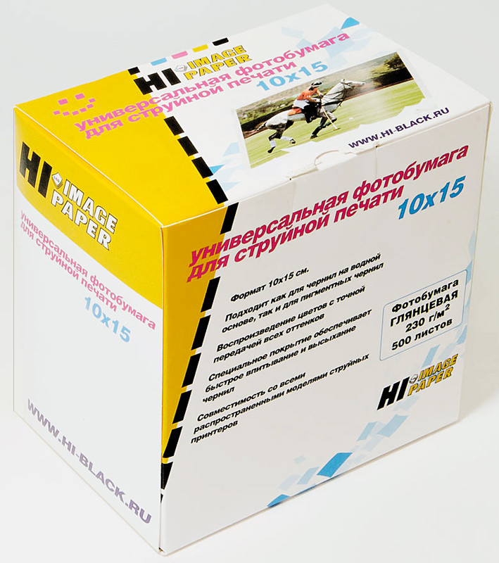 Фотобумага глянцевая односторонняя 10x15, 230 г/м, 500 л (A2124) (Hi-image paper)