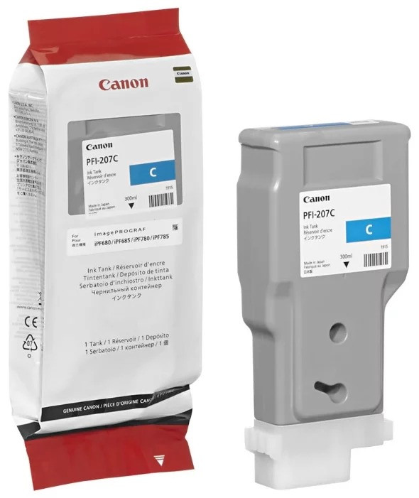 Картридж Canon IPF 680/685/780/785 (O) PFI-207C/ 8790B001, голубой, 300 мл