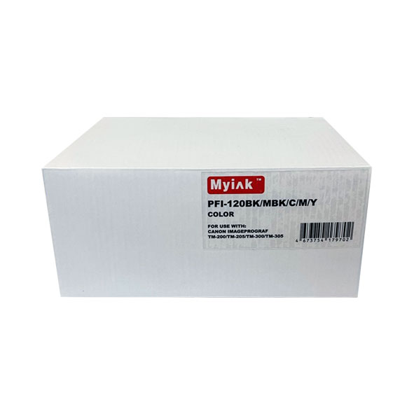Картриджи (БЕЗ ЧЕРНИЛ) ПЗК (PFI-120BK/MBK/C/M/Y) для CANON, permanent chip*, 5шт MyInk