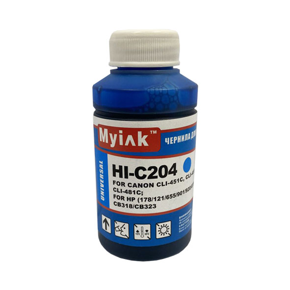 Чернила универсальные для CANON-HP HI-C204 (70мл, Cyan Dye) MyInk