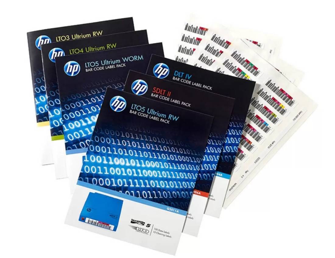 Наклейки на картриджи данных Hewlett-Packard Ultrium LTO6 6.25TB (100 data + 10 cleaning)