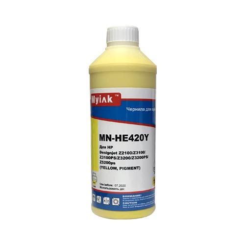 Чернила для HP ( 70) C9454A (1л,yellow, Pigment) HE420Y MyInk