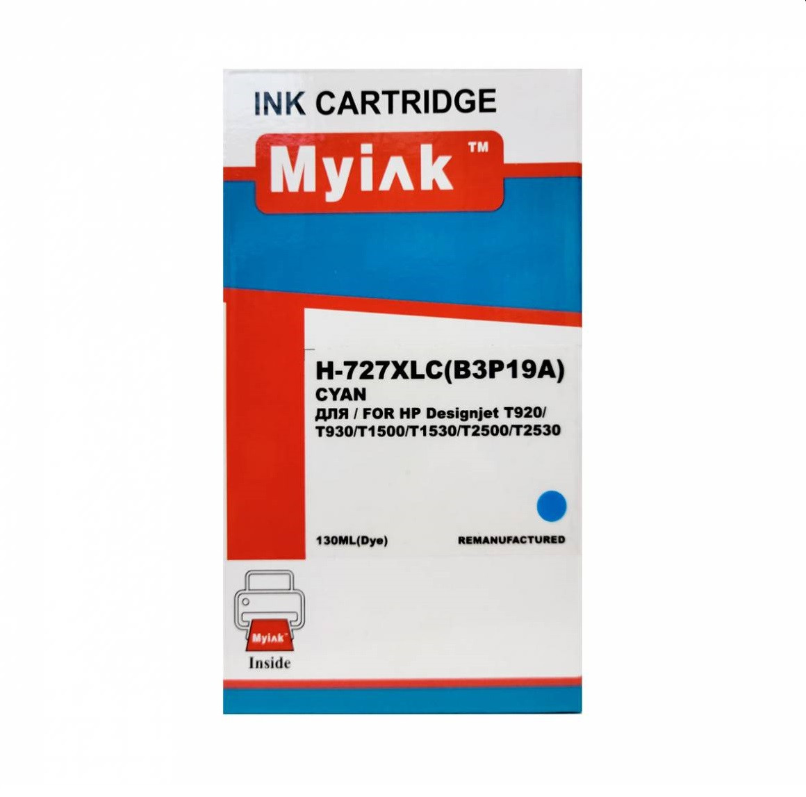 Картридж HP DesignJet T1500/T2500/T920 (B3P19A) Cyan MyInk (727XL)