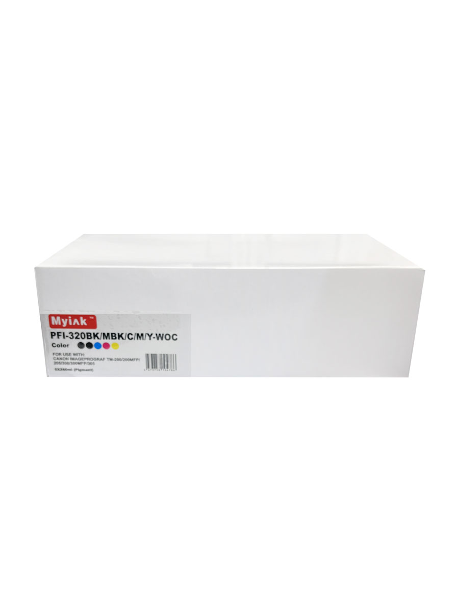 Картриджи (БЕЗ ЧЕРНИЛ) ПЗК (PFI-320BK/MBK/C/M/Y) CANON TM-200/205/300/305 without chip, 5шт MyInk
