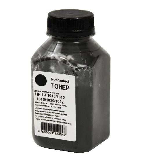 Тонер HP LJ 1010/1012/1015/1020/1022 (NetProduct) Bk, 100 г, банка