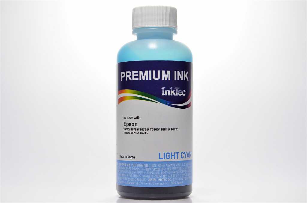 Чернила Epson (InkTec) 100 мл, E0010 (св. синий) T0825 CL (оригинальная фасовка)