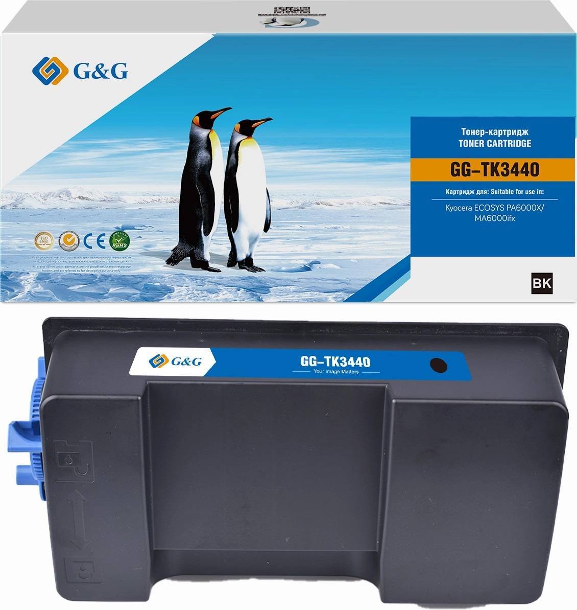 Картридж KYOCERA ECOSYS PA6000/MA6000 G&G, аналог Kyocera TK-3440 40k с чипом