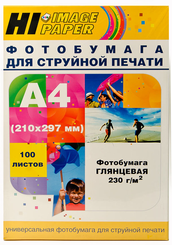 Фотобумага глянцевая односторонняя A4, 230 г/м, 100 л. (A200102U / A200103) (Hi-image paper)