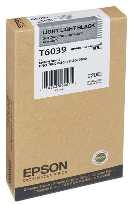 Картридж Epson Stylus Pro 7800/9800/7880/9880 (O) C13T603900, светло-серый, 220 мл