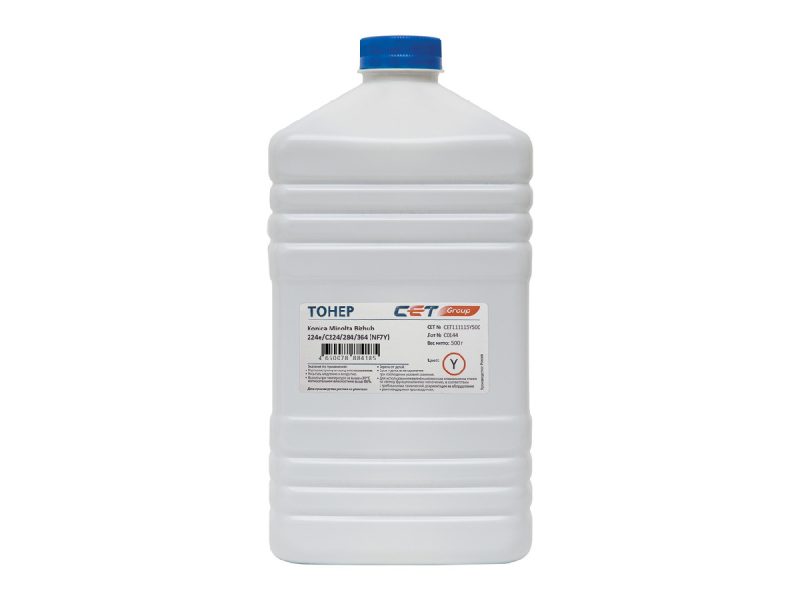 Тонер KONICA MINOLTA Bizhub C654/C754/C654e/C754e (CET) Yellow, 500г/бут, CET111115Y500, NF7Y