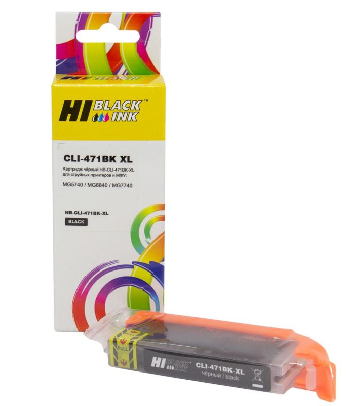 Картридж Canon PIXMA MG5740/MG6840/MG7740 (Hi-Black) CLI-471XL Bk / 0346C001 черный увелич