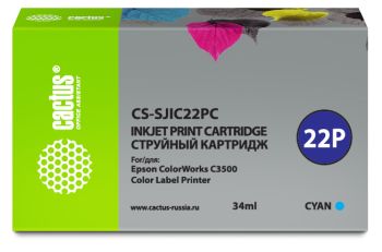 Картридж струйный Cactus CS-SJIC22PC C33S020602 голуб.пигм. (34мл)