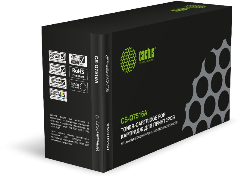 Картридж лазерный Cactus CS-Q7516A Q7516A черный (12000стр.)