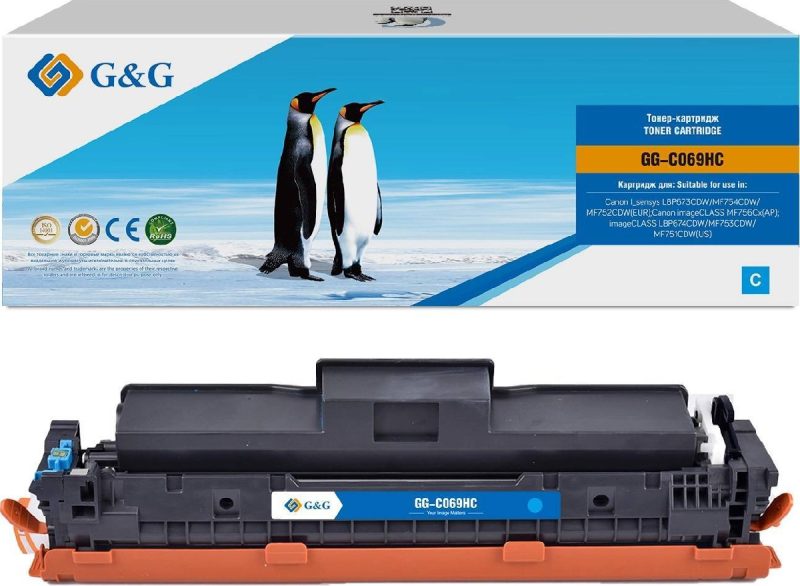 Картридж G&G, аналог Canon 069HC голубой 5.5k