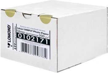 Фотобумага глянцевая односторонняя 10x15, 200 г/м, 600 л. (0102171) (Lomond)