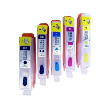 Набор картриджей ПЗК (178) для HP chip/ with ink level,5шт (БЕЗ ЧЕРНИЛ) Yuxunda