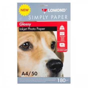 Фотобумага глянцевая односторонняя A4, 180 г/м, 50 л. (0102169) (Lomond)