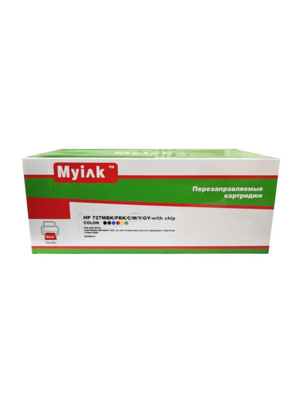 Картриджи (БЕЗ ЧЕРНИЛ) ПЗК (HP727MBK/PBK/C/M/Y/GY) ) для HP, with chip, 6шт MyInk