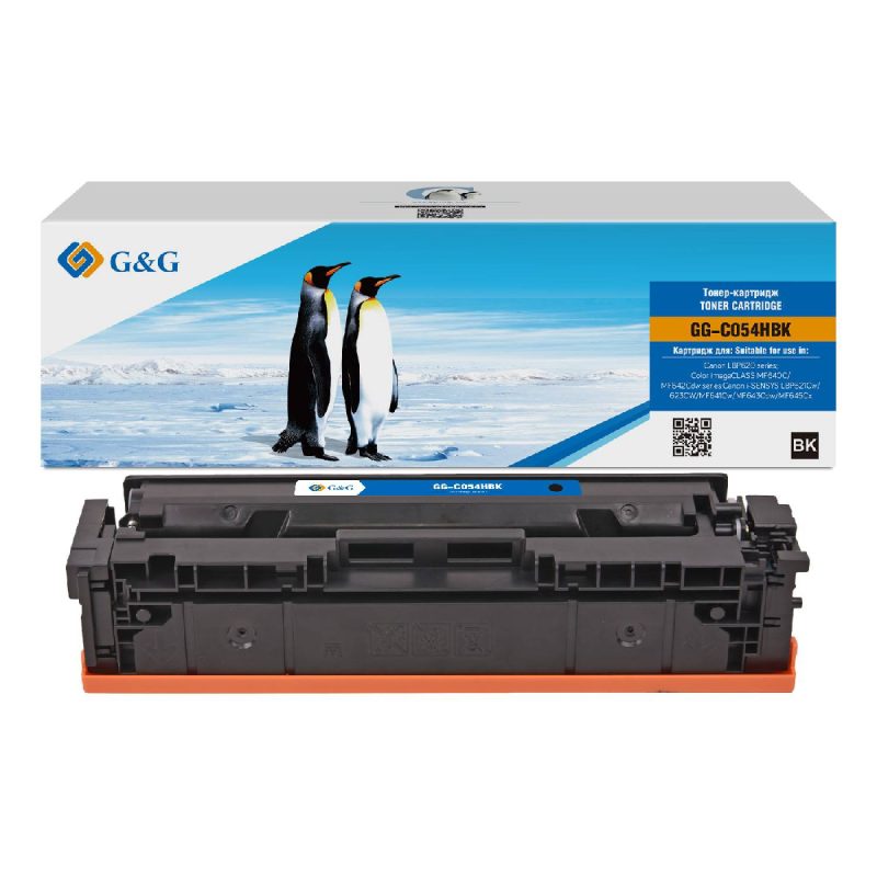 Картридж Canon LBP 621/623 MF641/643/645 G&G, аналог Canon 054H черный 3.1k с чипом