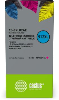 Картридж струйный Cactus CS-3YL82AE 912XL пурпурный (10.5мл)