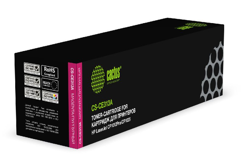 Картридж лазерный Cactus CS-CE313A CE313A пурпурный (1000стр.) для HP LaserJet CP1012Pro/CP1025