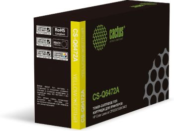Картридж лазерный Cactus CS-Q6472A Q6472A желтый (4000стр.) для HP CLJ CP3505/3600/3800