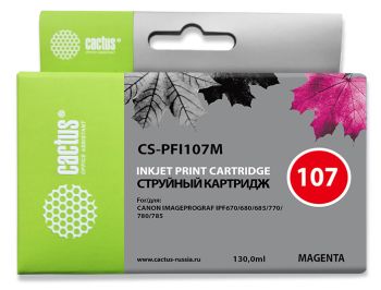Картридж струйный Cactus CS-PFI107M PFI-107 M пурпурный (130мл)