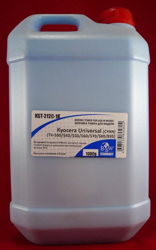 Тонер для Kyocera Universal (TK-590) Cyan (кан. 1кг) Black&White Standart (Tomoegawa) фас.Россия