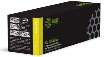 Картридж лазерный Cactus CS-CC532A CC532A желтый (2800стр.) для HP Color LaserJet CP2025/CM2320