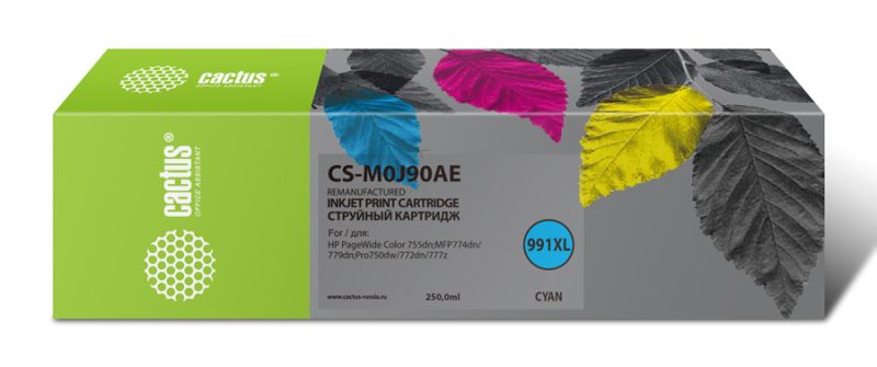 Картридж струйный Cactus CS-M0J90AE 991XL голуб.пигм. (250мл)