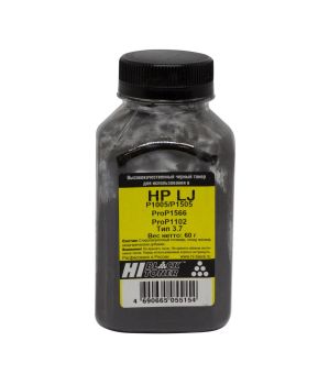 Тонер HP LJ P1005/P1505/ProP1566/ProP1102 (Hi-Black) Тип 3.7, Bk, 60 г, банка