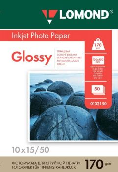 Фотобумага глянцевая односторонняя 10x15, 170 г/м, 50 л. (0102150) (Lomond)