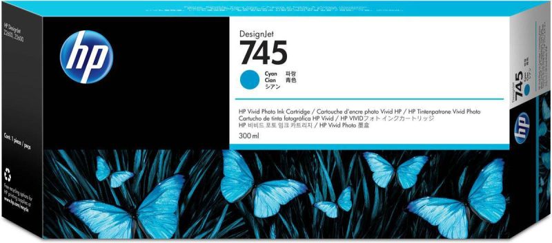 Картридж HP 745 для DesignJet Z5600, голубой (300мл)
