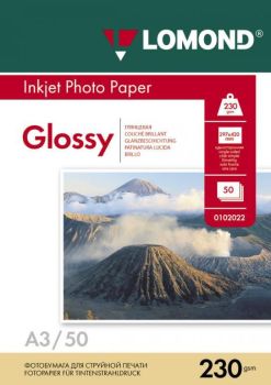 Фотобумага глянцевая односторонняя A3, 230 г/м, 50 л. (0102025) (Lomond)