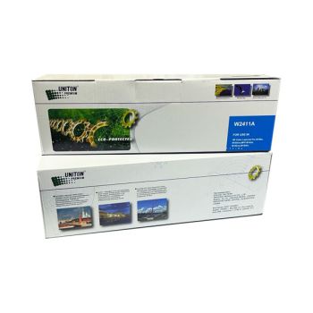 Картридж для HP W2411A (216A) синий (0,85К) БЕЗ ЧИПА!!! UNITON Premium GREEN LINE (Eco Protected)