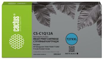 Картридж струйный Cactus CS-C1Q12A №727 черный пигментный (300мл)