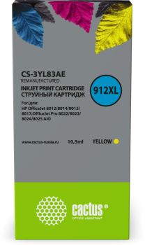 Картридж струйный Cactus CS-3YL83AE 912XL желтый (10.5мл)