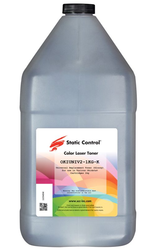 Тонер Oki C610/ C810/ C830 Универсальный (Static Control) OKIUNIV2-1KG-K, Bk, 1 кг, флакон