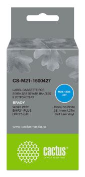 Картридж ленточный Cactus CS-M21-1500427 черный на белом 38.1x4.27 для Brady BMP21-PLUS, BMP21-LAB