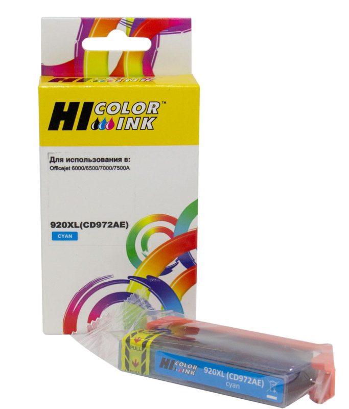 Картридж HP Officejet 6000/6500/7000/7500 (Hi-Black) CD972AE/ №920XL, C, 14ml