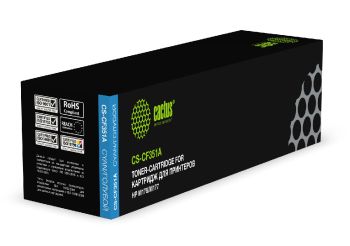 Картридж лазерный Cactus CS-CF351A CF351A голубой (1000стр.) для HP M176/M177