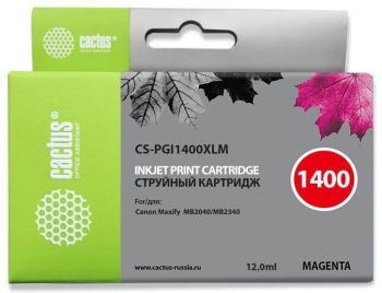 Картридж струйный Cactus CS-PGI1400XLM PGI-1400 пурп.пигм. (12мл)