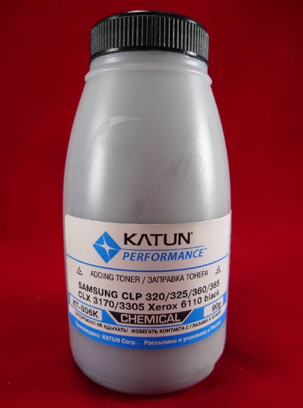 Тонер SAMSUNG CLP 320/325/360/365, CLX 3170/3305 Black, химический (фл. 90г) (Katun) фас.Россия