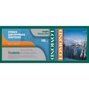 Бумага Lomond 1202092 36"(A0) 914мм-30м/180г/м2/белый матовое для струйной печати