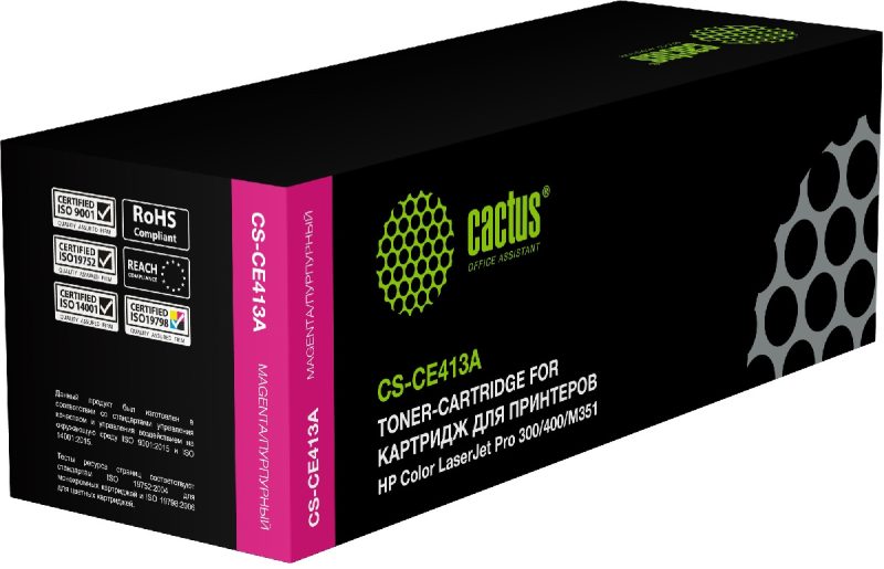 Картридж лазерный Cactus CS-CE413A CE413A пурпурный (2600стр.)